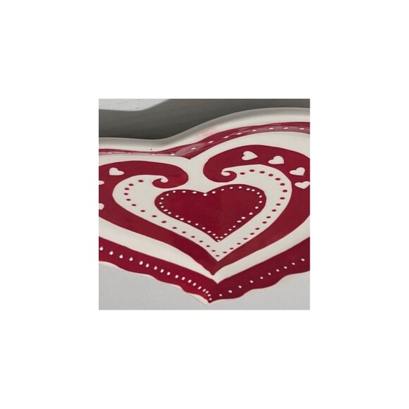 Vintage Mesa Home Heart Shaped hand crafted Large Plate, love Dish 9 1/2 x 9 1/2 - Picture 8 of 16